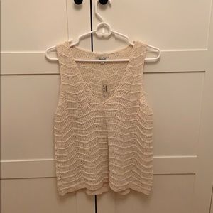 Madewell crocheted sweater tank, cream, small